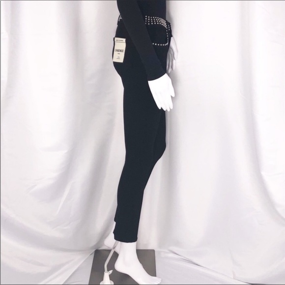 L’Agence Black Margot Studded Trim High Rise Stretch Fit Skinny Ankle Jeans Sz26 - Picture 11 of 16